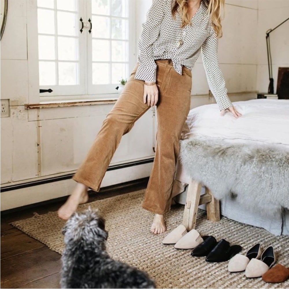 Jenni Kayne Cord Cropped Flared Pants Sz 0